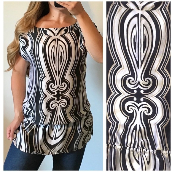 WHBM 100% Silk Tunic Top Blouse Size Small Career Casual Business Date - Picture 1 of 7